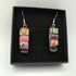 Pink, Gold and Green Dichroic Earrings