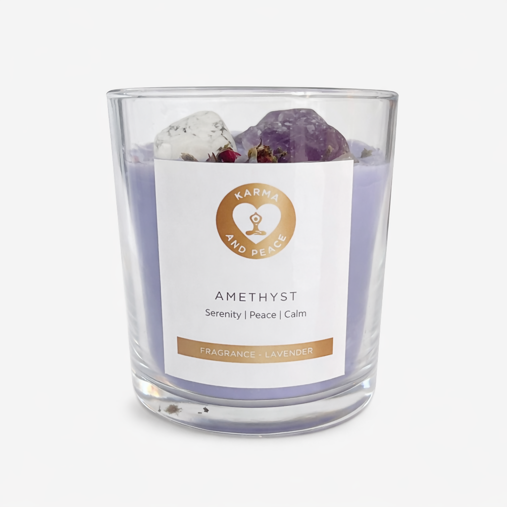 Ameythst Crystal Candle