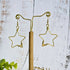 Citrine Star Gemstone Earrings; Delicate Gold Wire Bohemian Earrings With Crystal Sparkle