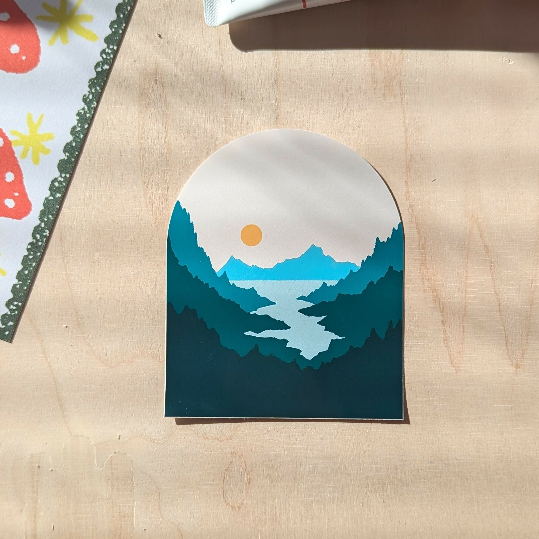 Misty Mountains Illustrated Sticker