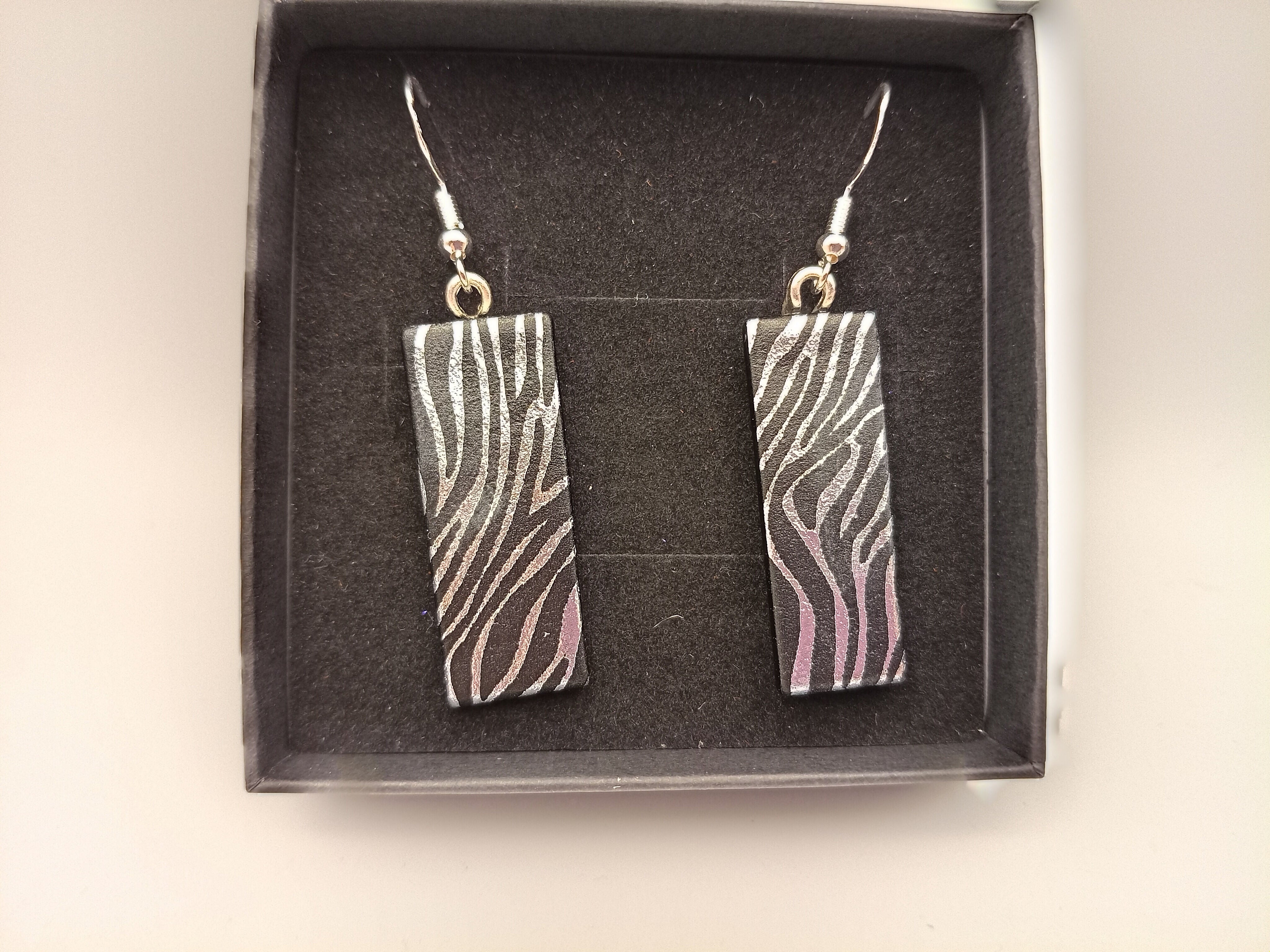 Silver and Black Zebra print