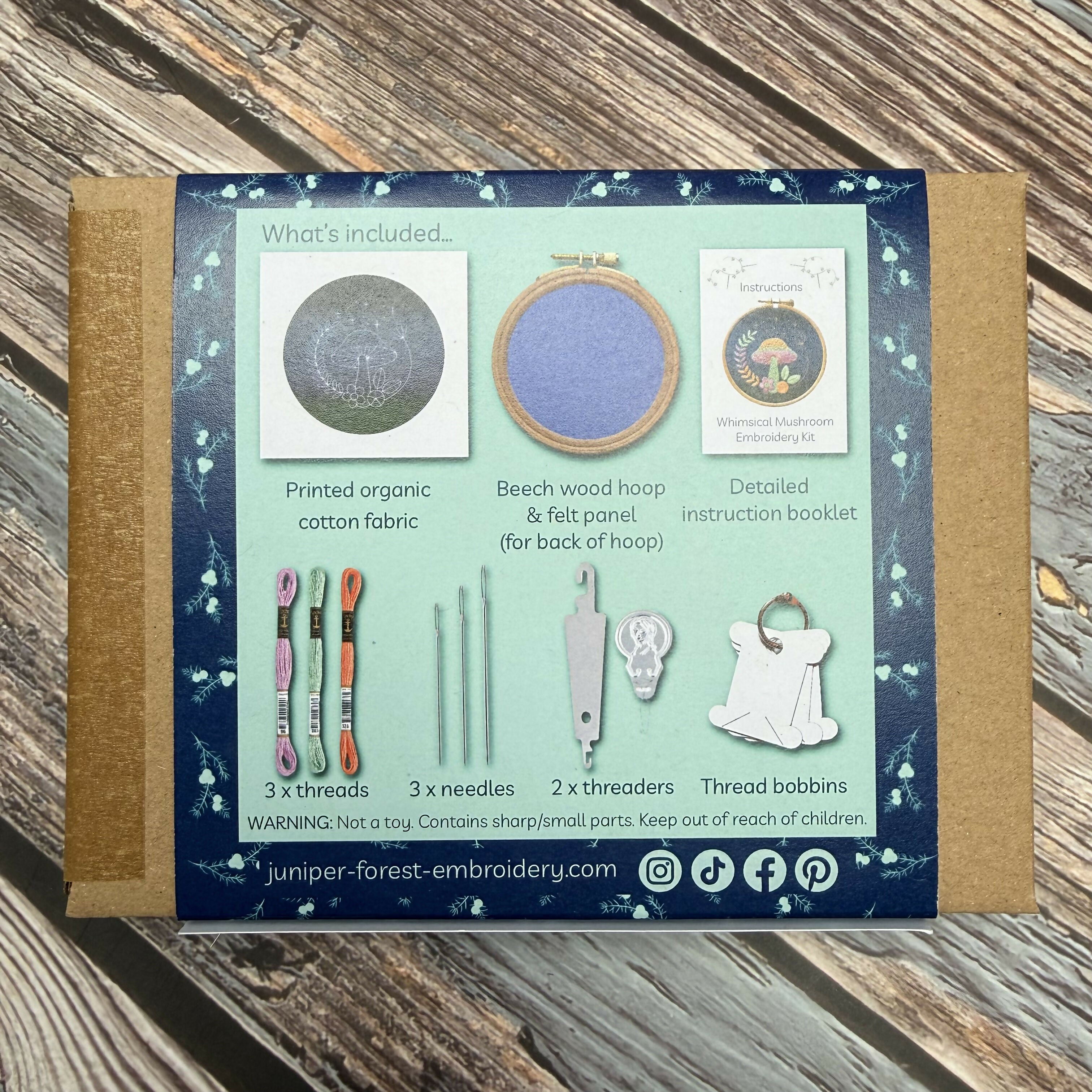 Whimsical Mushroom Embroidery Kit