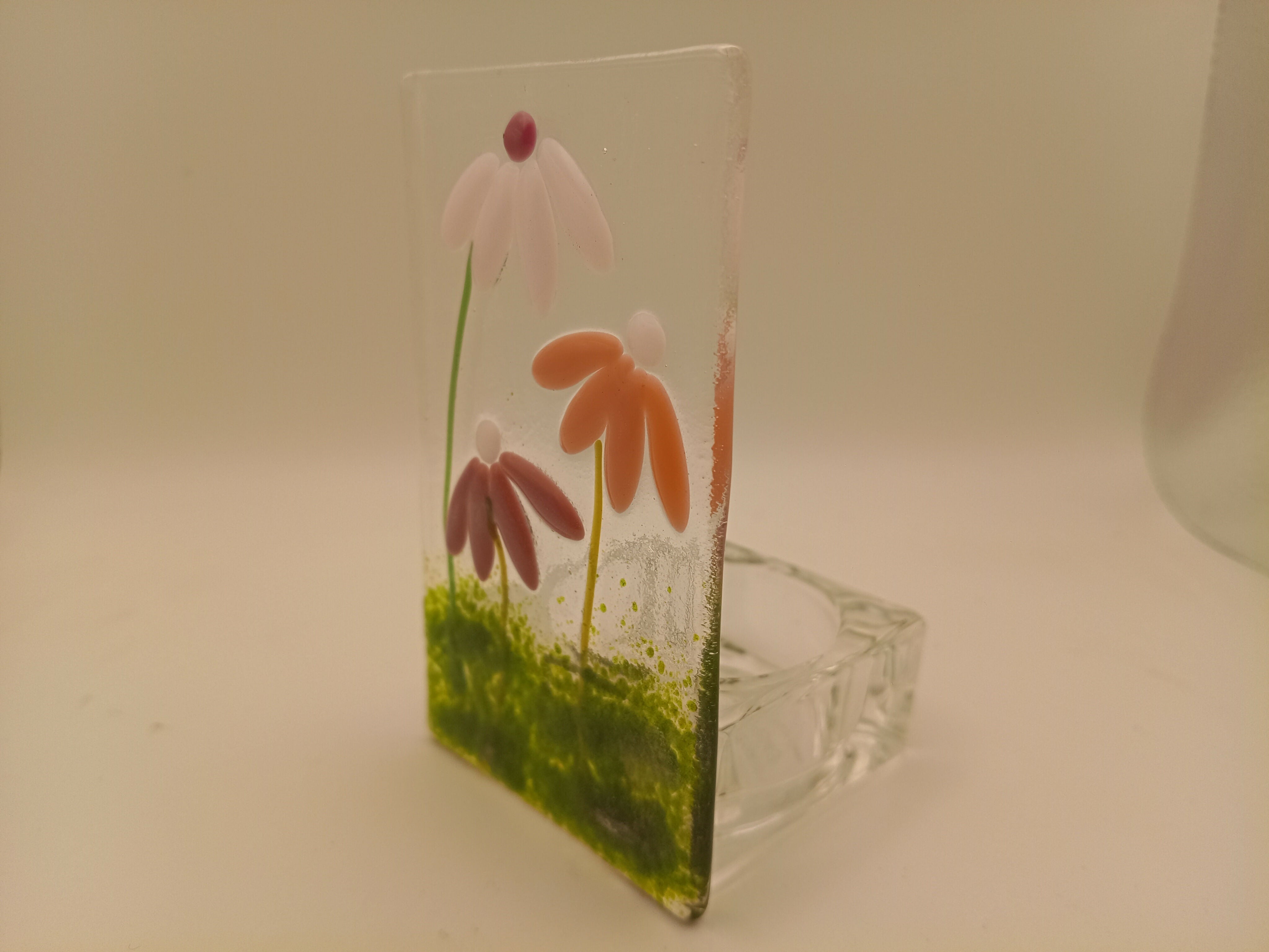 Fused Glass Flower Tealight