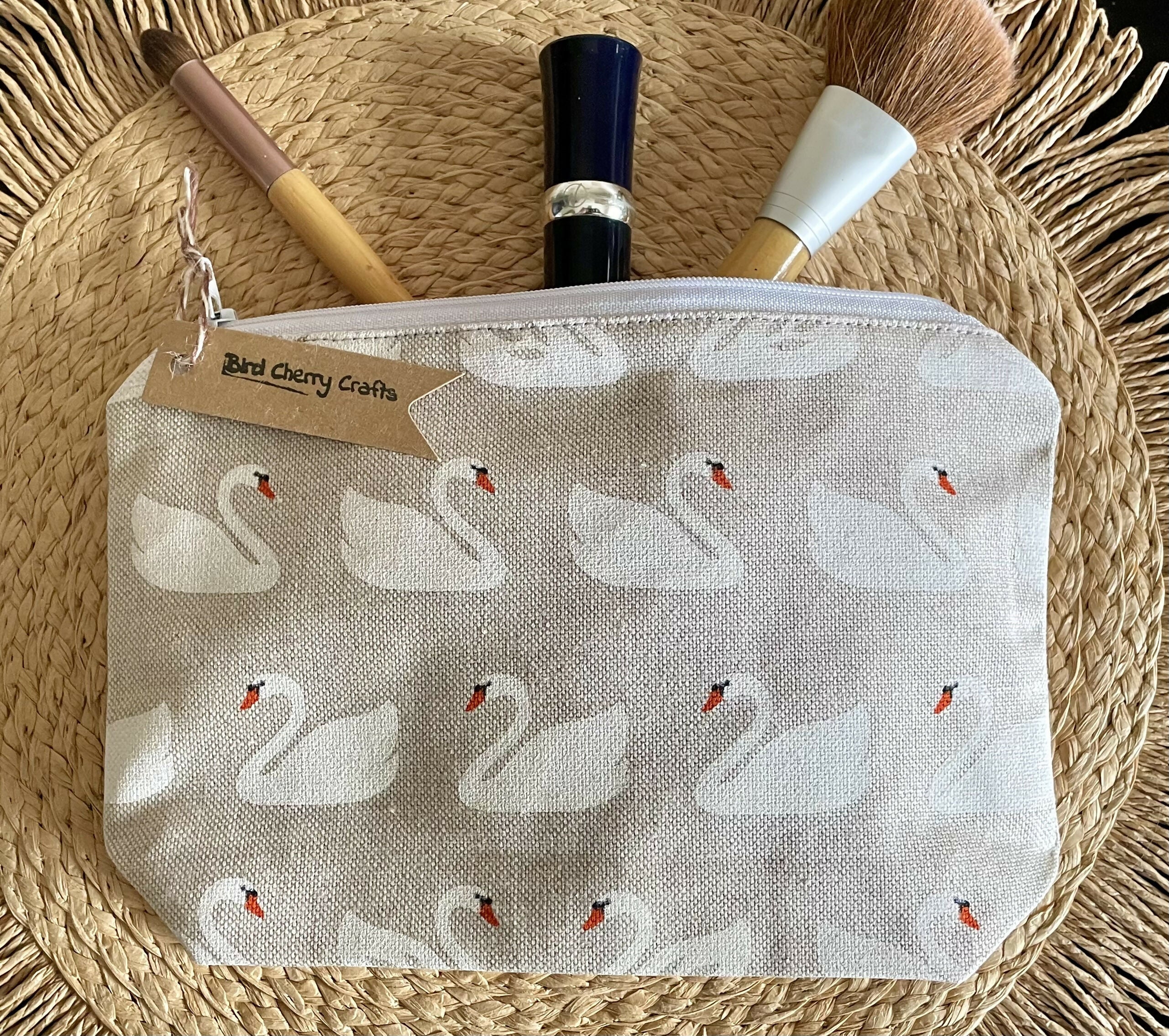 Swan Print Glasses Case/ Makeup Bag