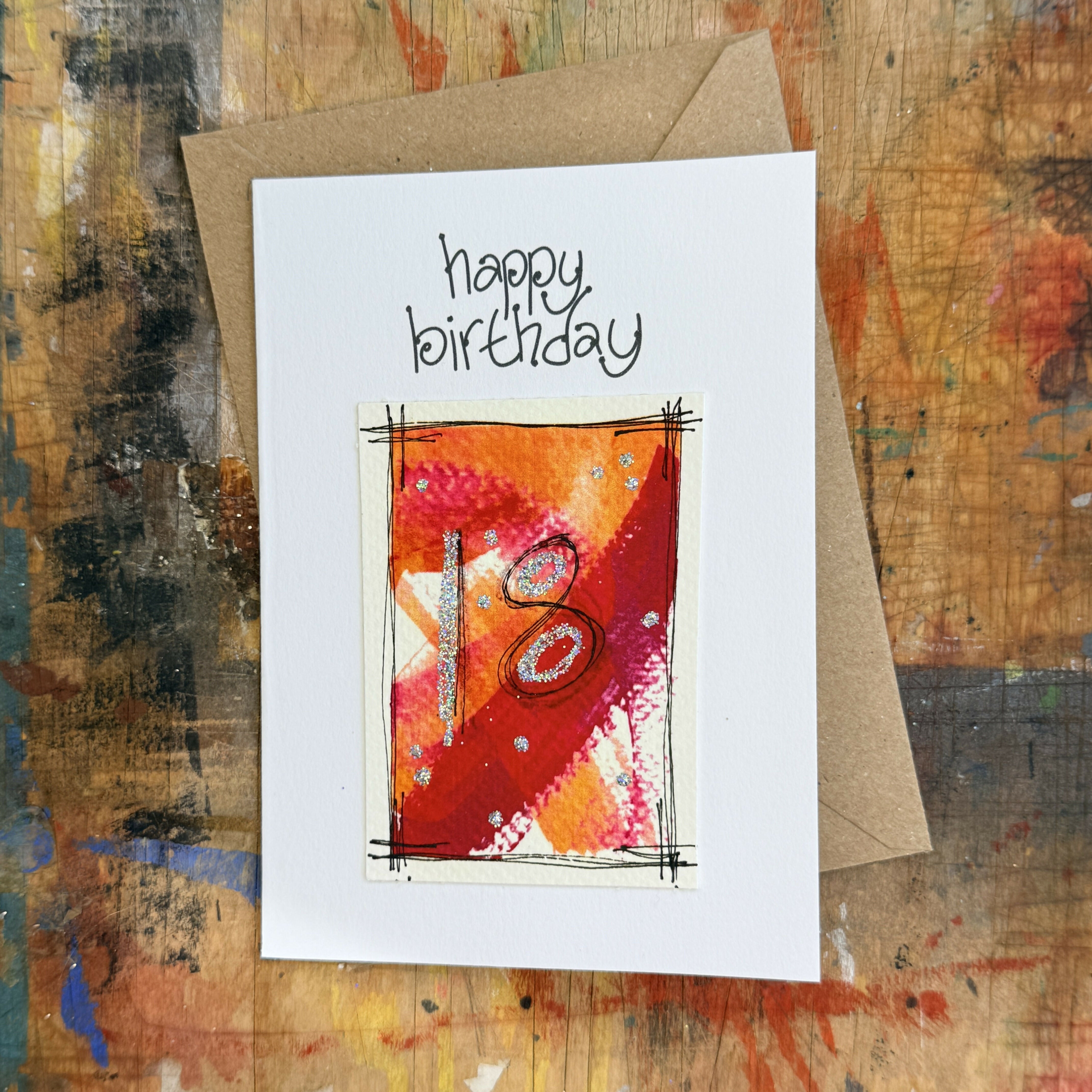Abstract Sparkle 18th Birthday Card in Pink