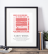 Hull KR Art Print RED RED ROBIN LYRICS Design in White