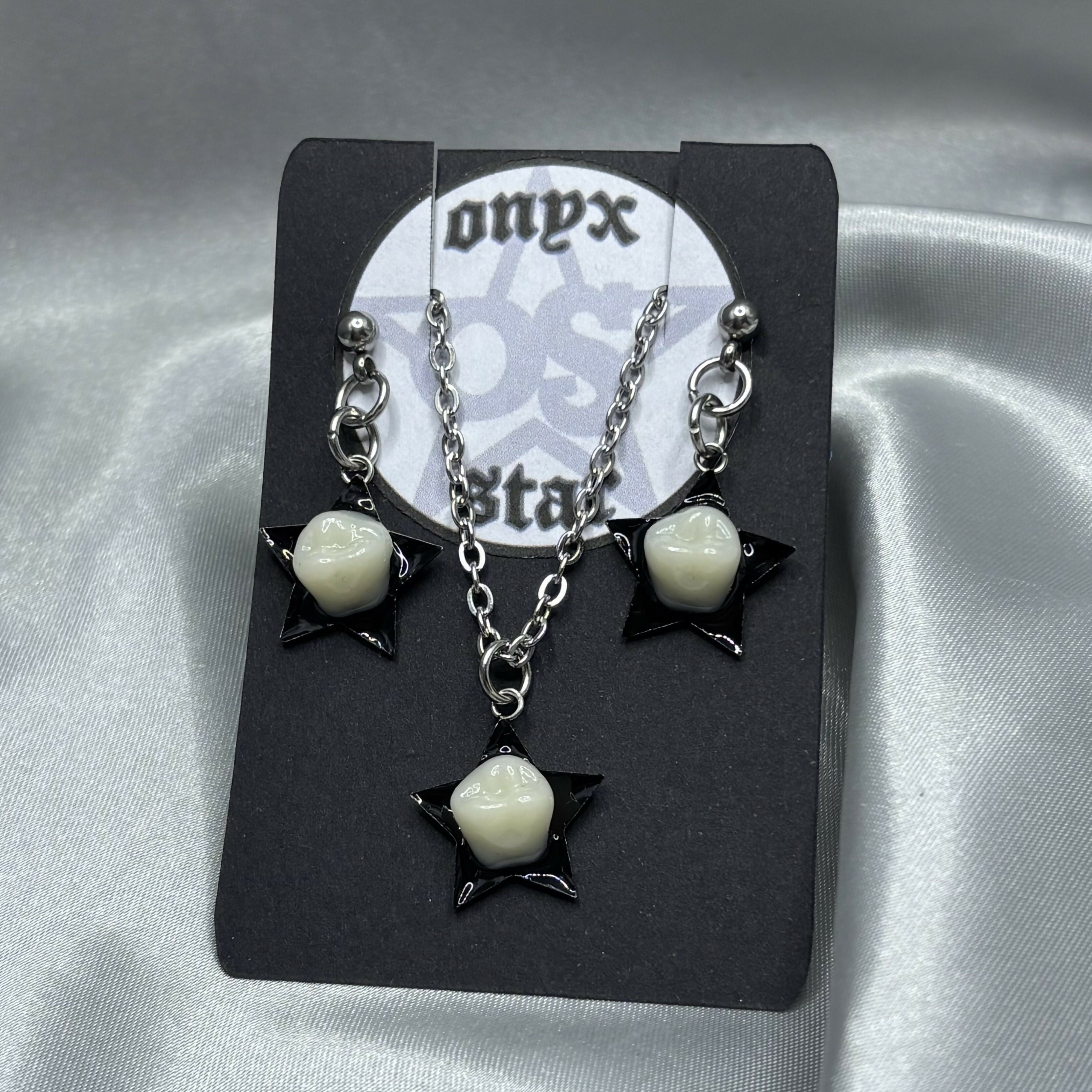 Star Tooth Necklace & Earrings Set