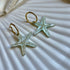 Large, engraved Starfish earrings