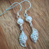 Handmade Textured Silver Shell Earrings With Mother of Pearl