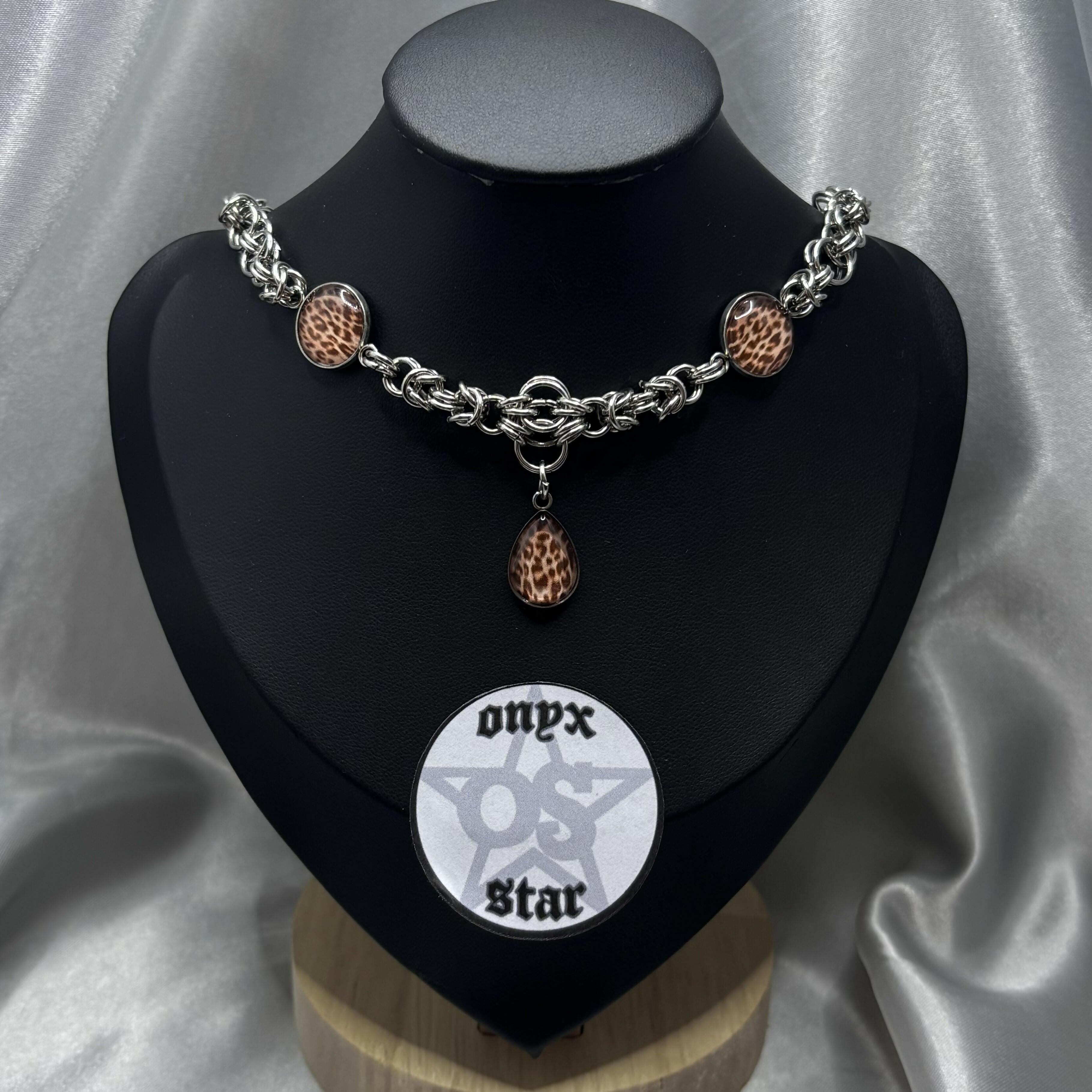 Leopard Print Chainmail Necklace