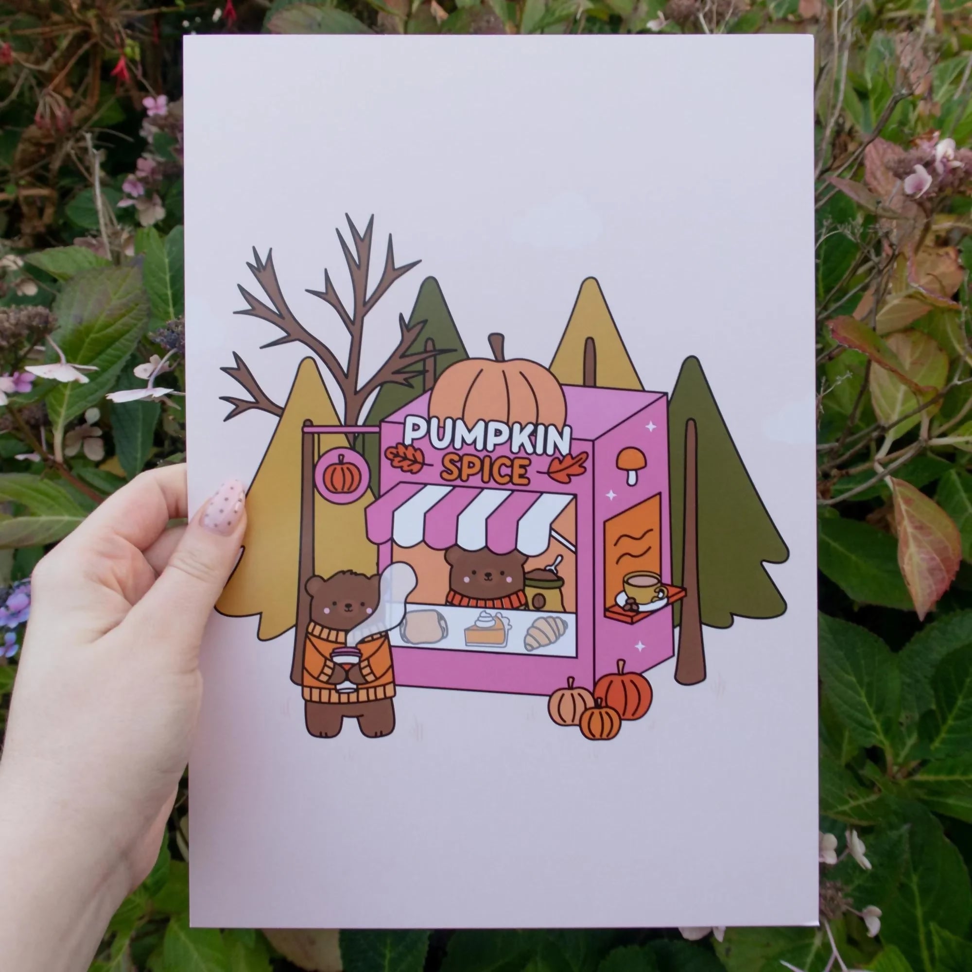 Pumpkin Spice Cafe A4 Art Print