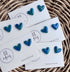 Blue and Gold Fleck Heart Polymer Clay Studs