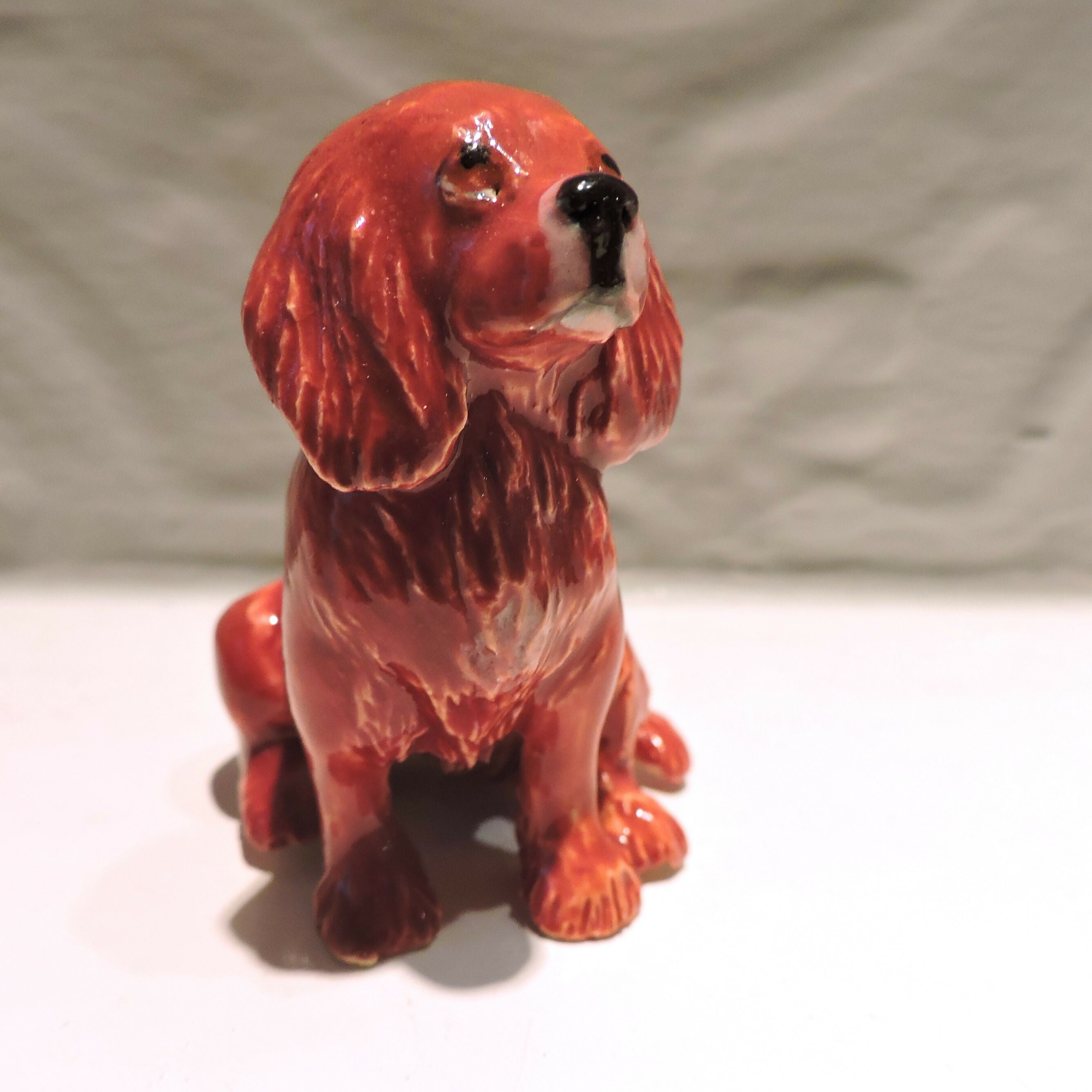 Ceramic Cavalier King Charles Spaniel dog sculpture, Ruby
