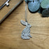 Lovely Silver Plated Carved Hare Pendant Necklace