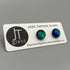 Emerald Green Dichroic Fused Glass Sterling Silver Stud Earrings - Handmade by Jade Tapson Glass.