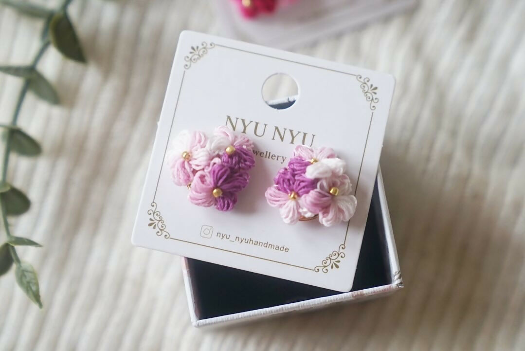 Triple Flower Stud Earrings