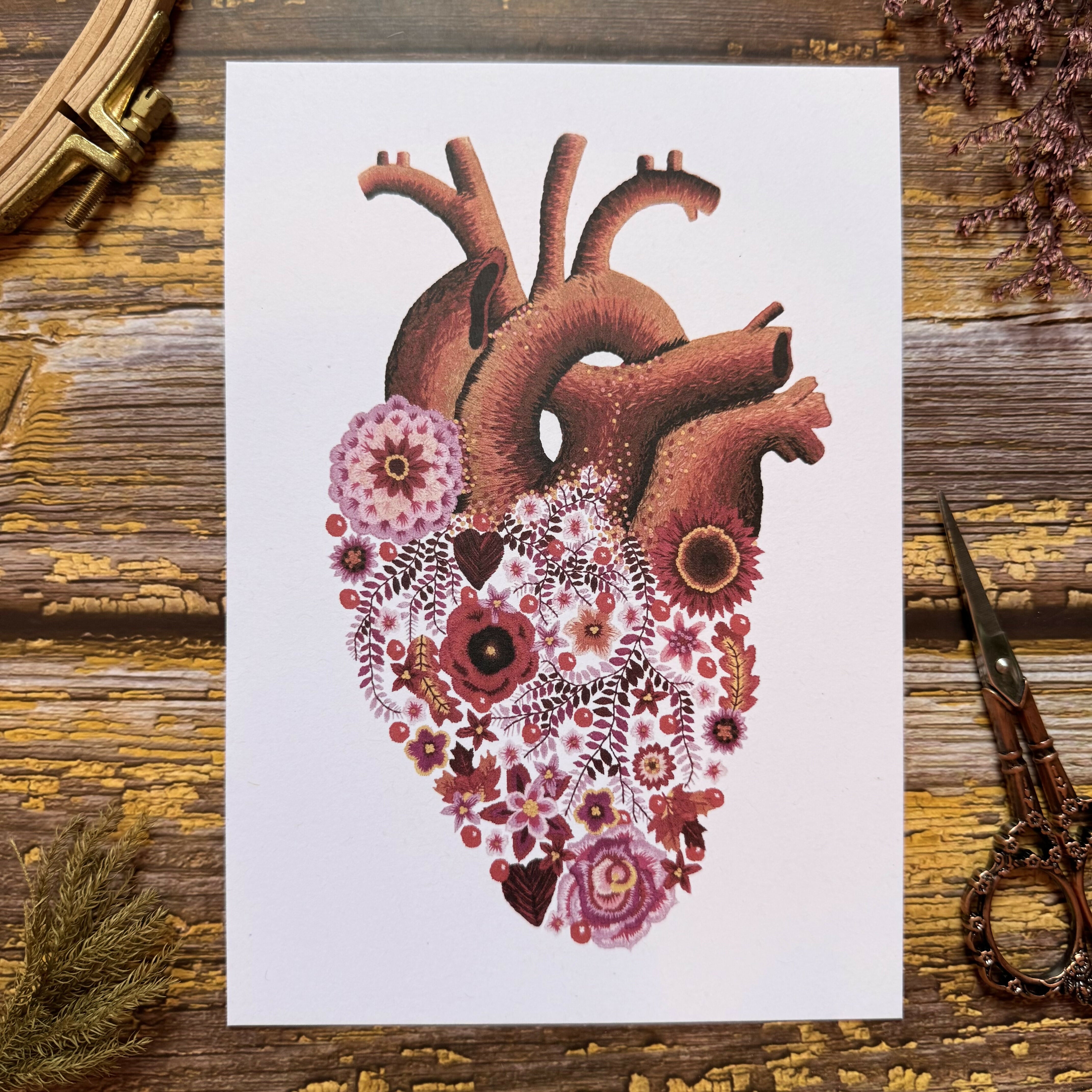 Botanical Heart A5 Art Print