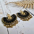 Egyptian Queen Earrings; Large Statement Black Macrame Gold Spirals Earrings