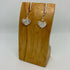 Handmade Textured Silver Heart Earrings with Silver Birch Branch Pattern on Sterling Silver Wires