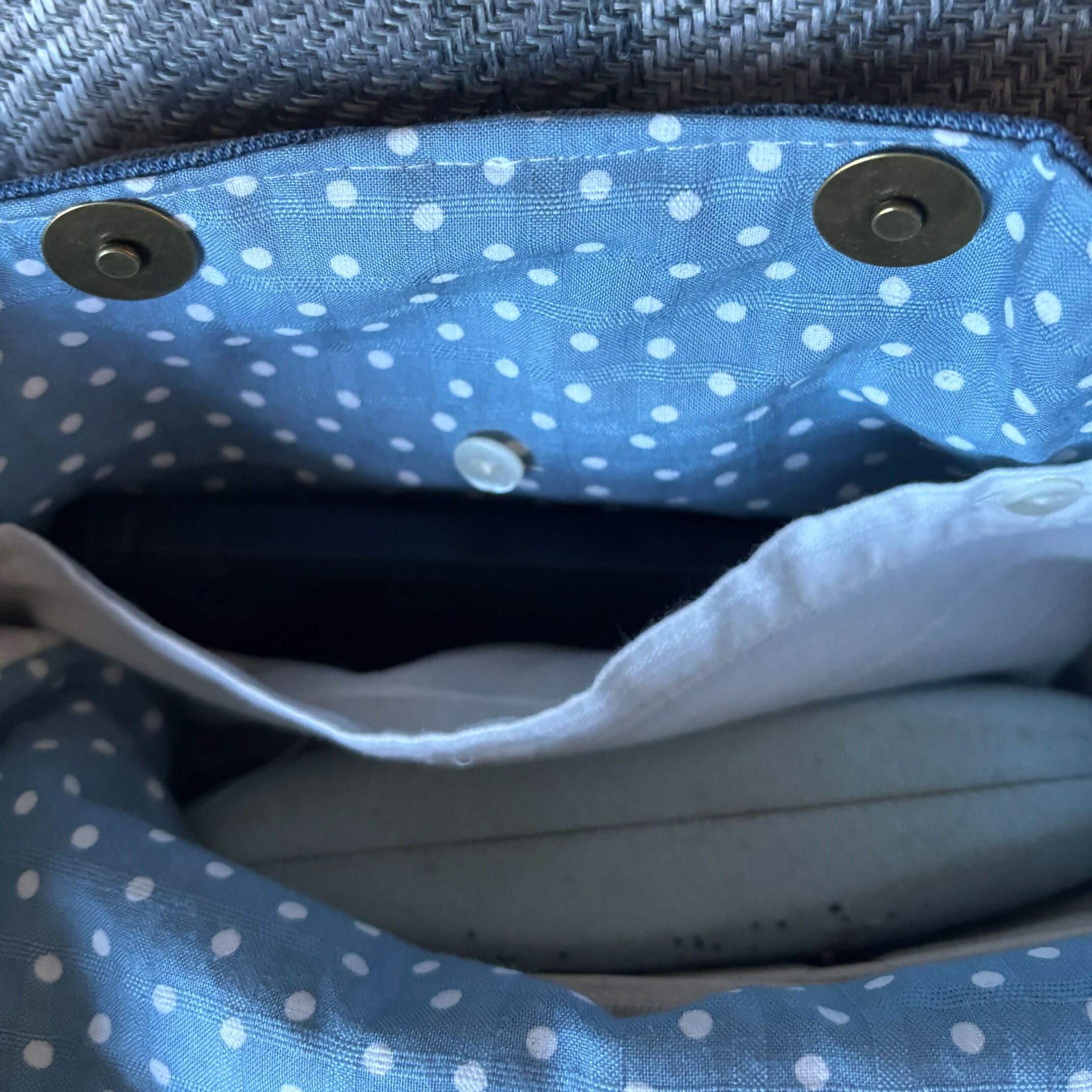 Unique Bag Handbag Made From Upcycled Jeans And Blouse