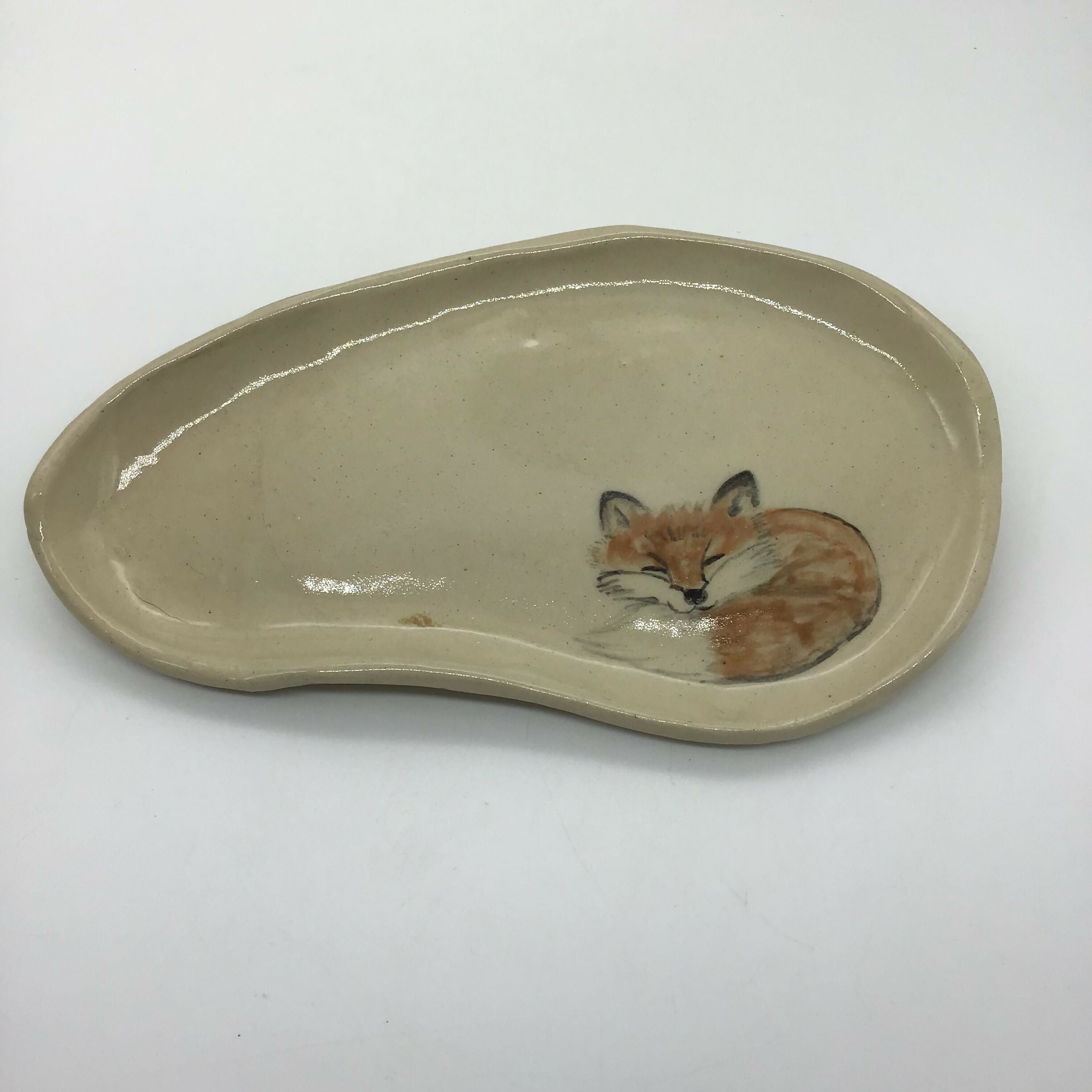 Handpainted Fox Plate