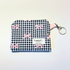 Black and White Gingham Pink Bows Zipped Keychain Wallet