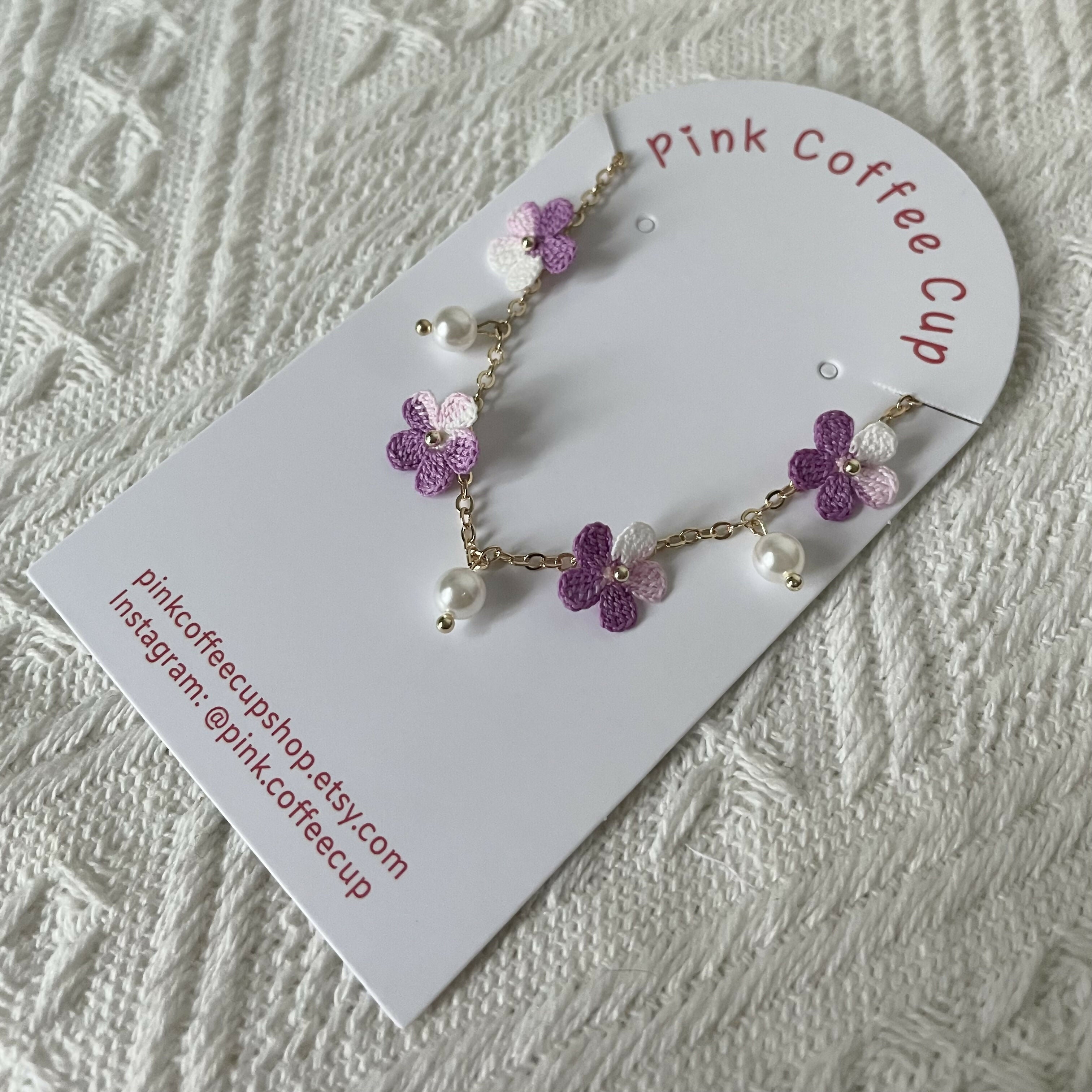 Micro Crochet Flowers Bracelet