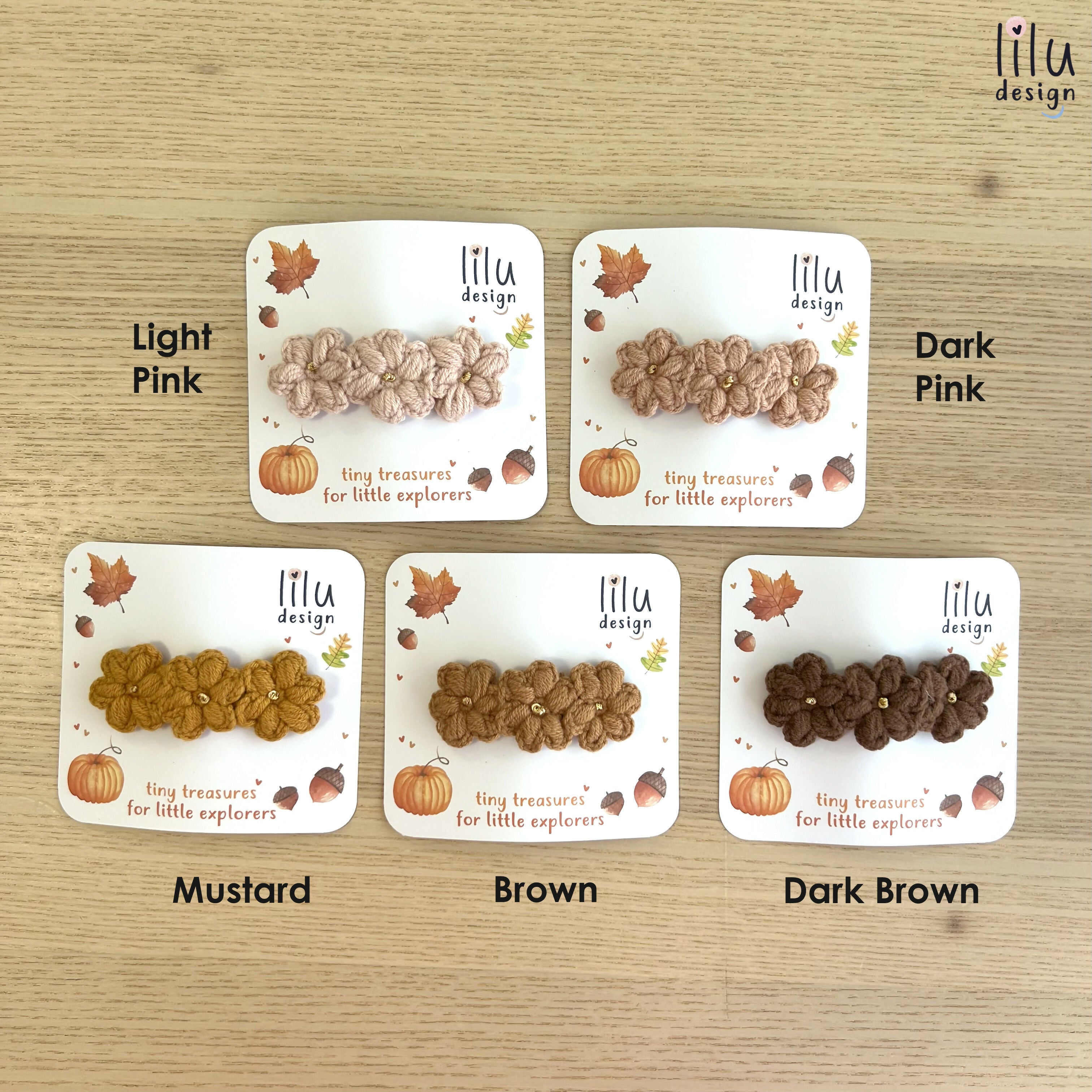 Crochet Hair Clip - Three Flowers