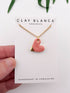 Small Peach Heart Necklace