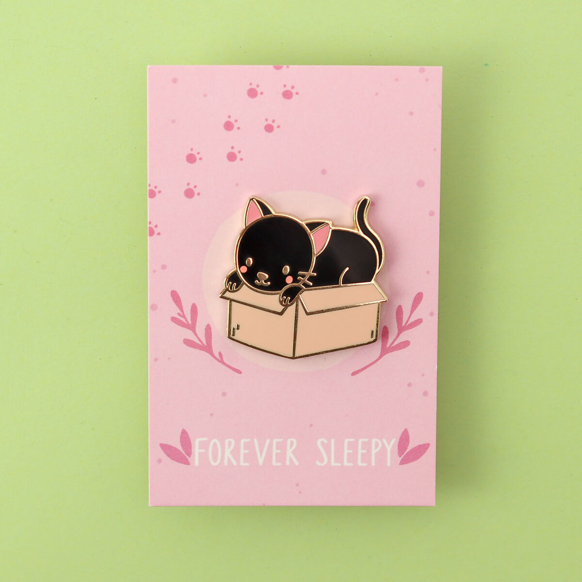 Black Cat in Box - Enamel Pin