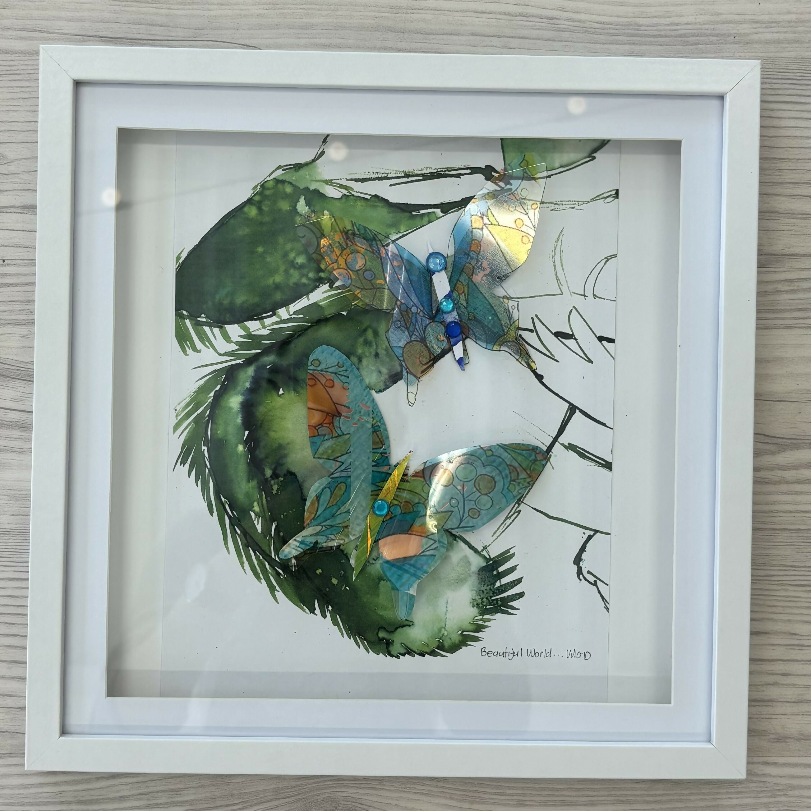 Framed Butterflies - Mixed Media