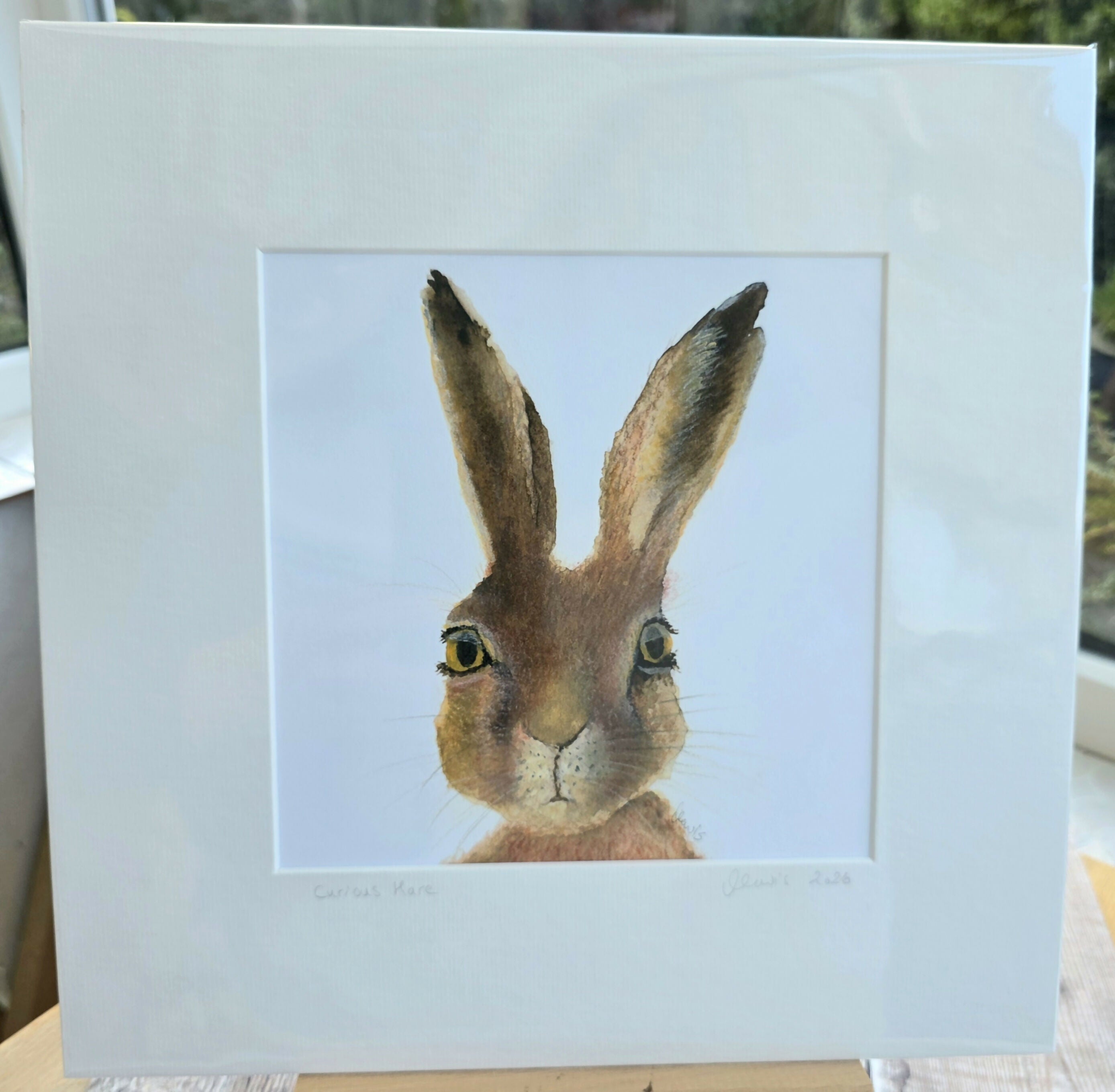 'Curious Hare' - Hand Finished Print