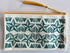 Hand printed Zip Pouch with Turquoise Star Design.