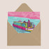 Narrow Canal Boat - Greeting Card