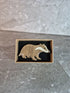 Handcrafted Walnut Veneer Badger Pin