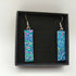 Blue, Green and Pink Dichroic Rippled Earrings