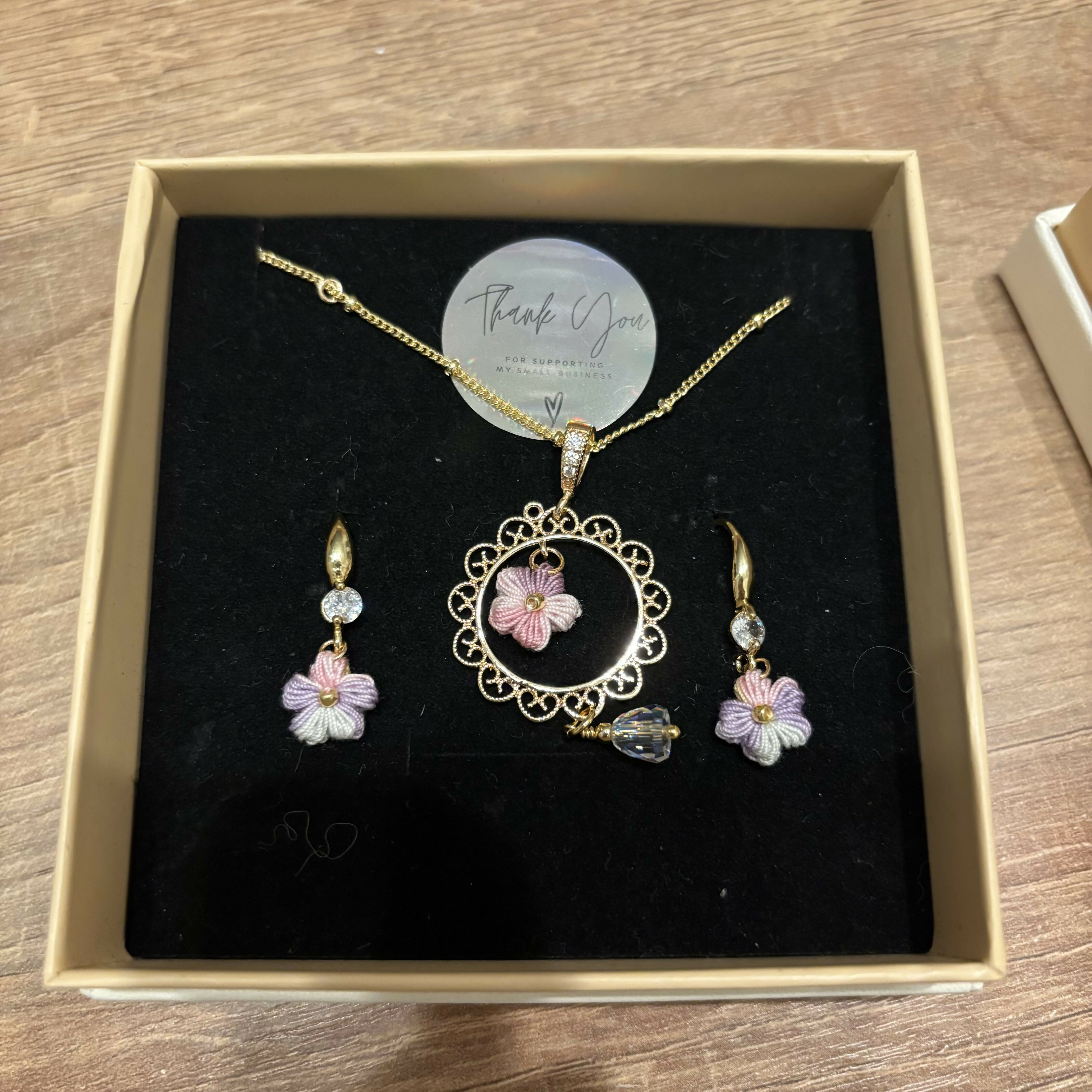 18K Gold Plated Flower Jewellery Set