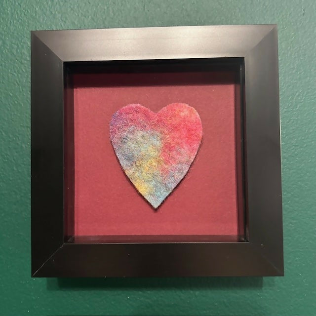Lovely Multi Coloured Framed Felt Heart