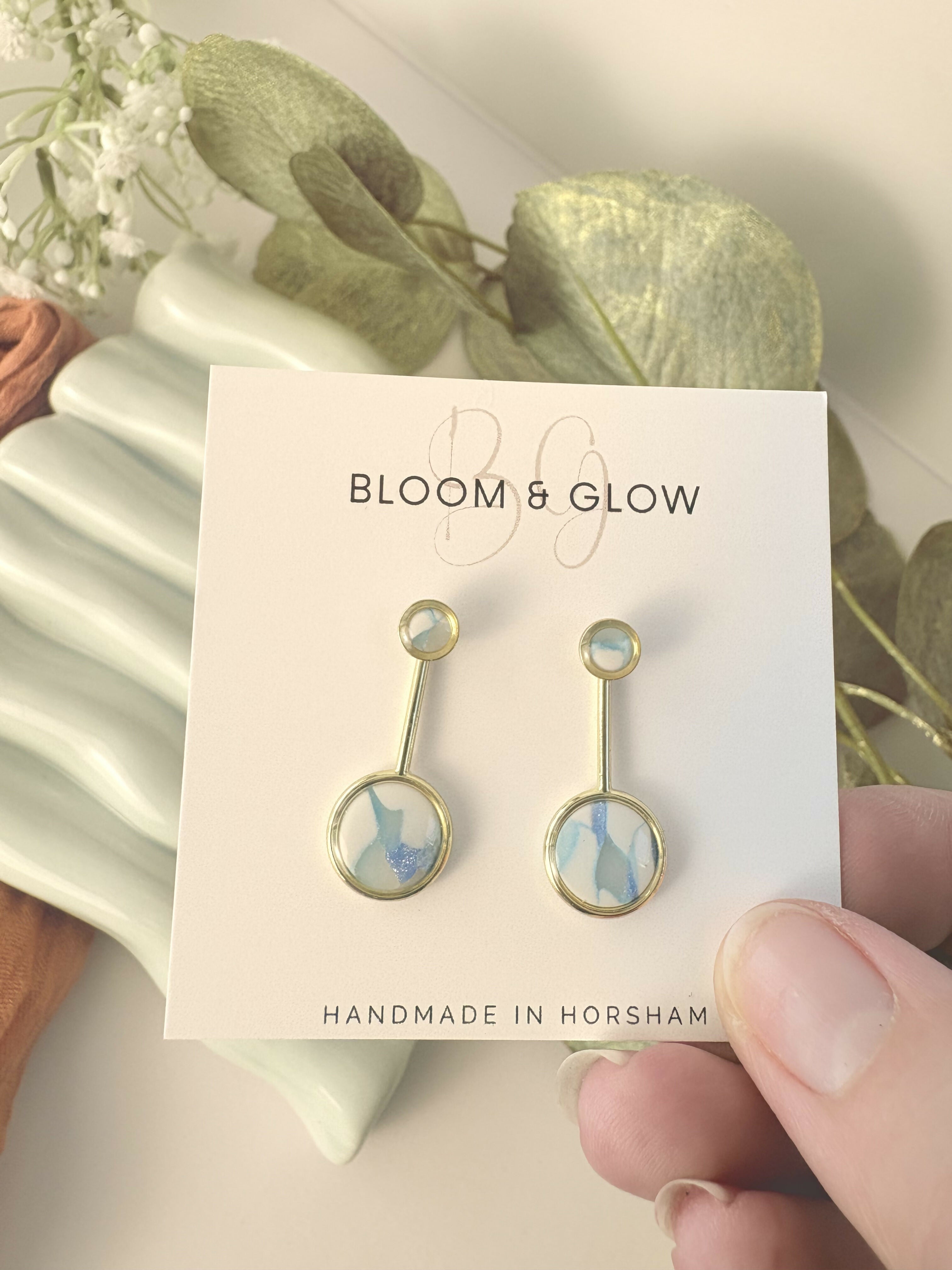 Double Circle 2 in 1 Drop Earrings