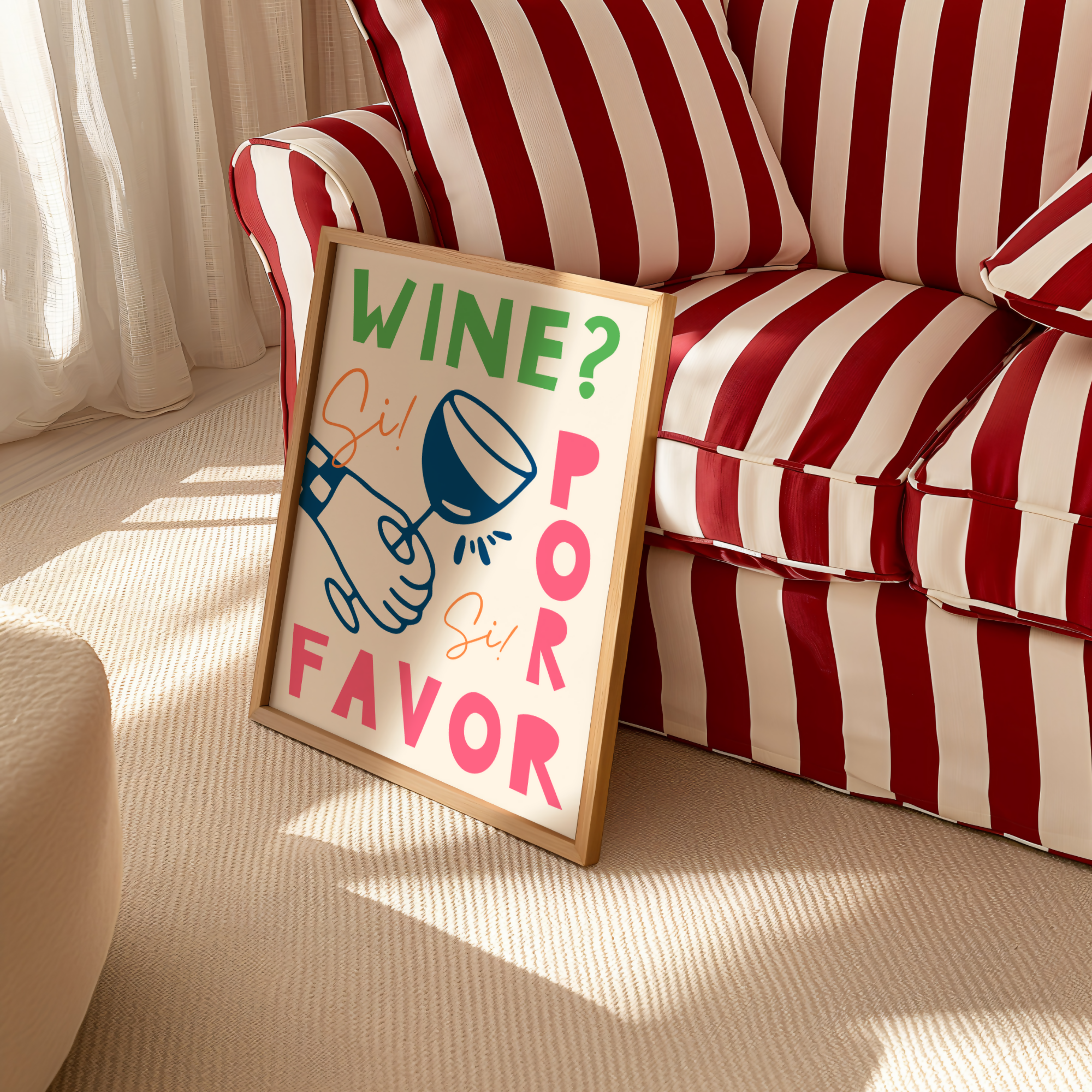 WINE POR FAVOR WALL ART PRINT