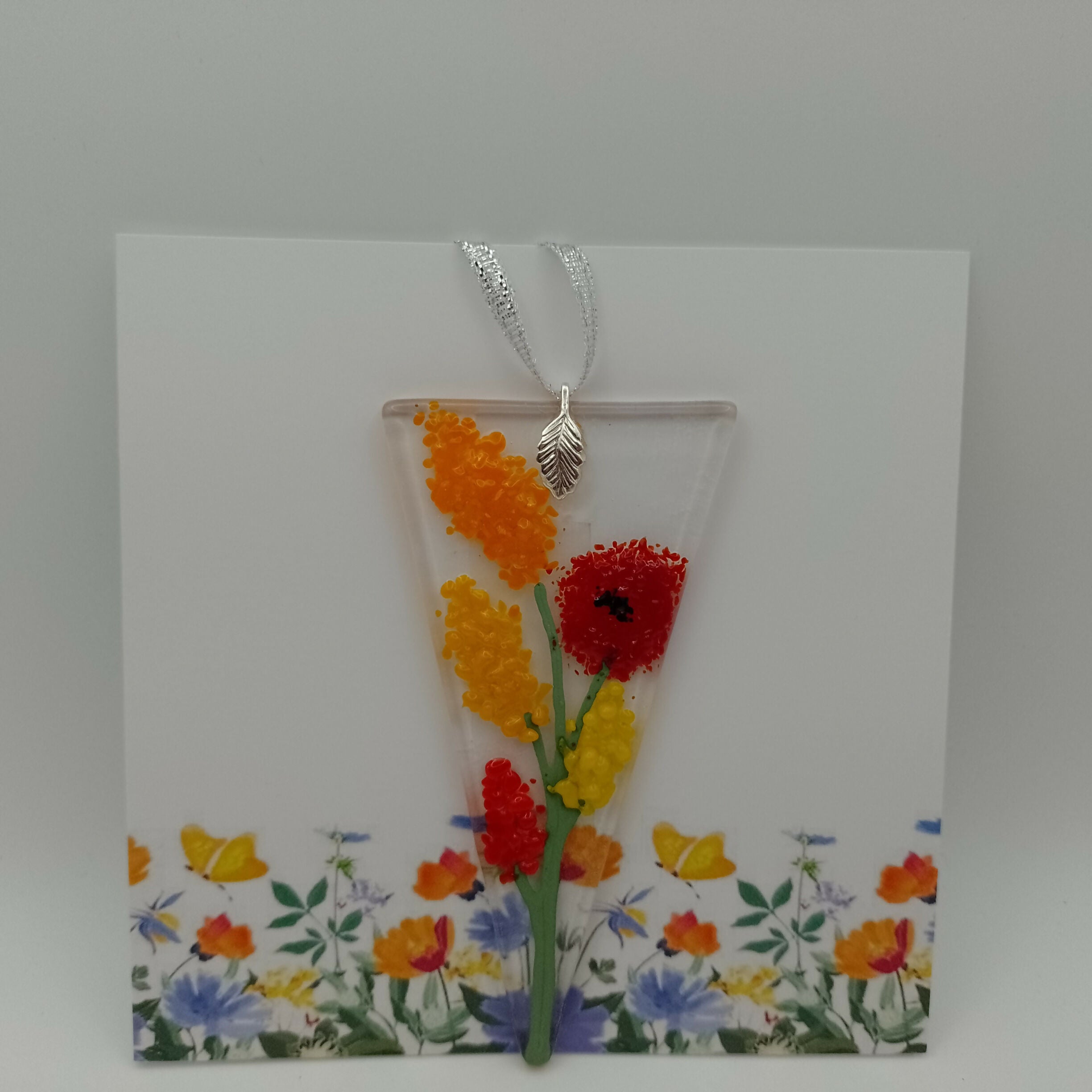 Fused Glass Flower Card