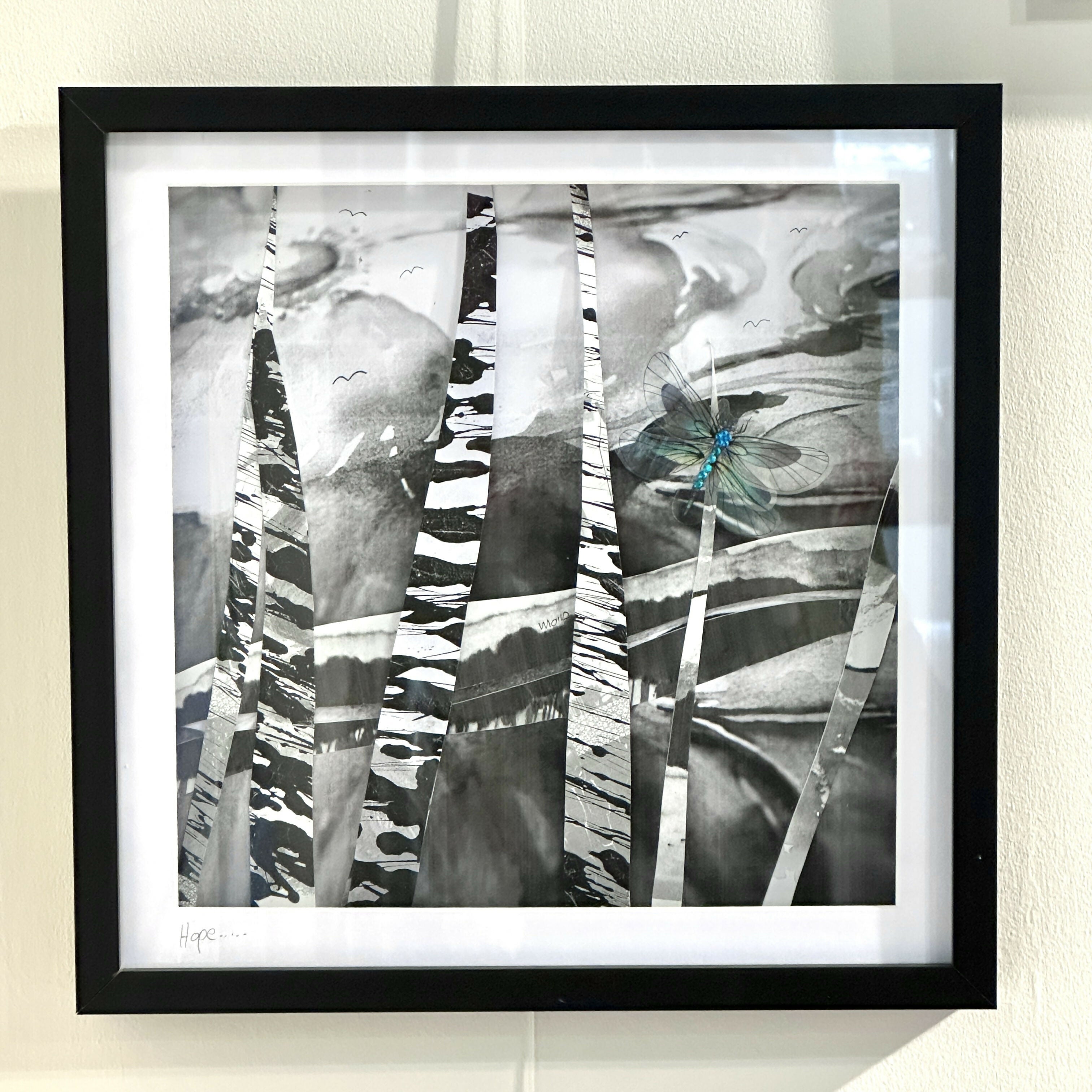 Hope 32cm x 32cm Framed (Black)