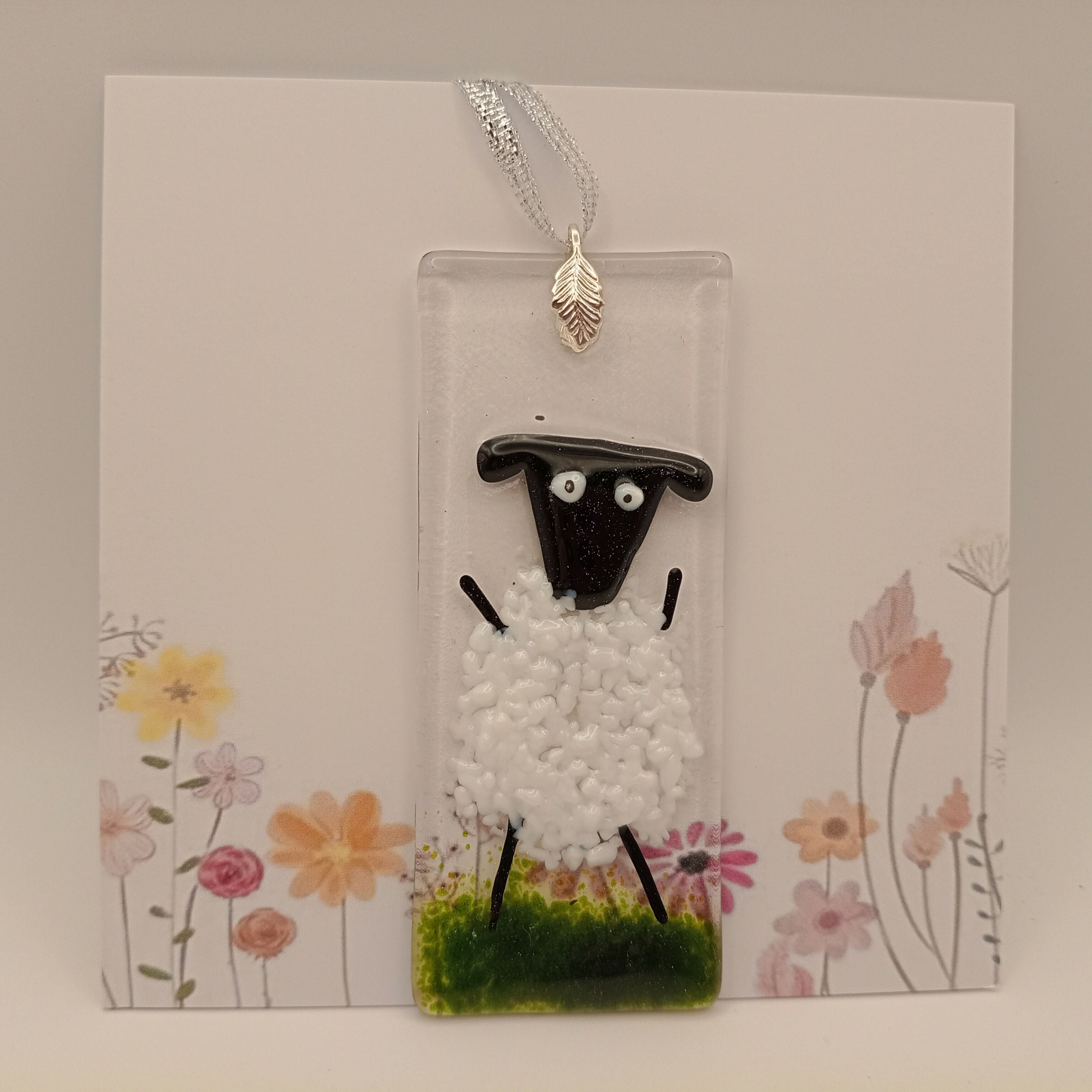 Fused Glass Sheep Card