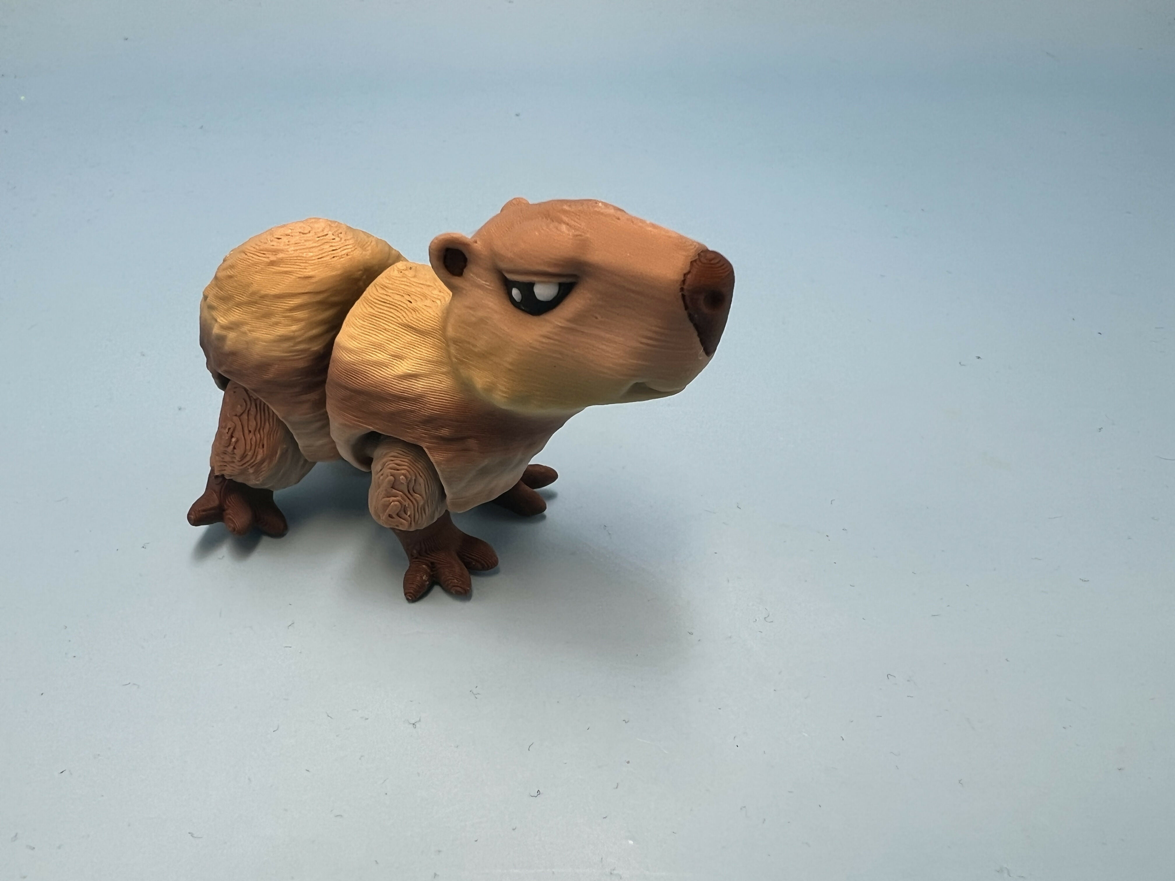 3D Printed SMALL: Articulated Sensory Fidget Animal friends Capybara 6.5cm