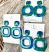 Ocean Dream Collection Square Polymer Clay Earrings