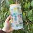 Jellyfish - 16oz Glass Tumbler with Bamboo Lid and Glass Straw