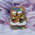 Retro Mustard & Cow Print Square Polymer Clay Earrings