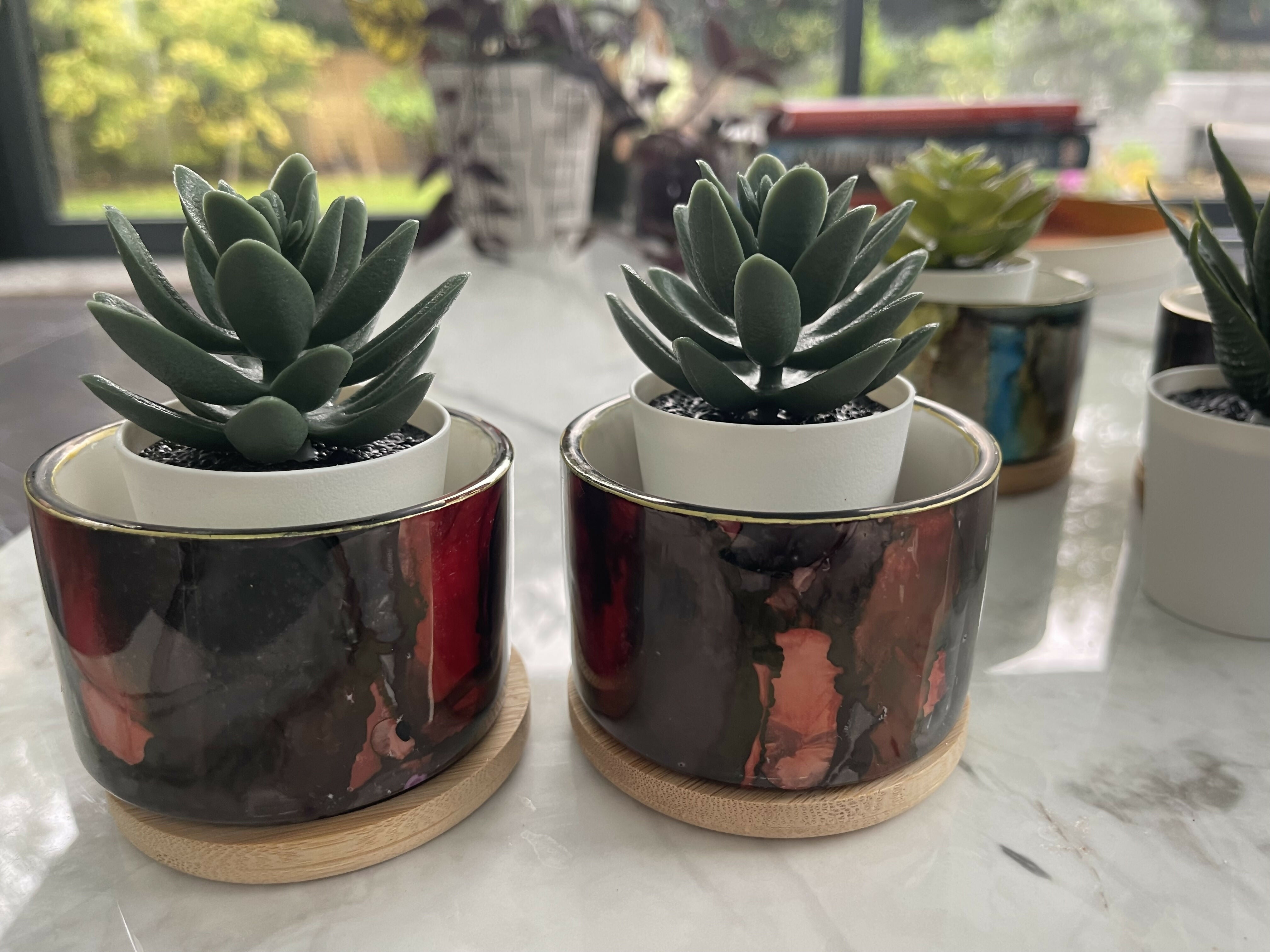 Colourful Hand Painted Ceramic Pots