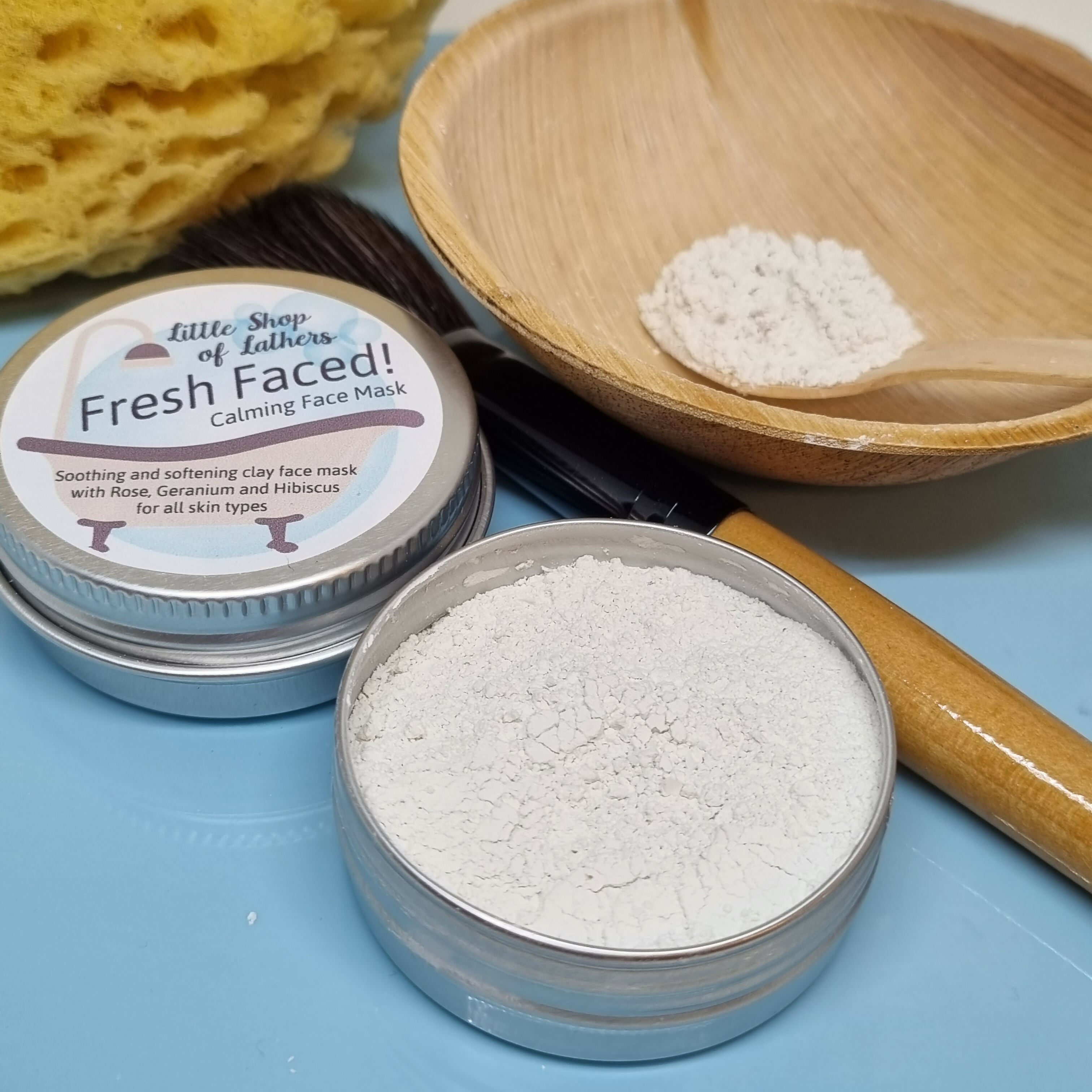 French Clay Exfoliating Rose Essential Oil Face Mask with Hibiscus Powder - Calming