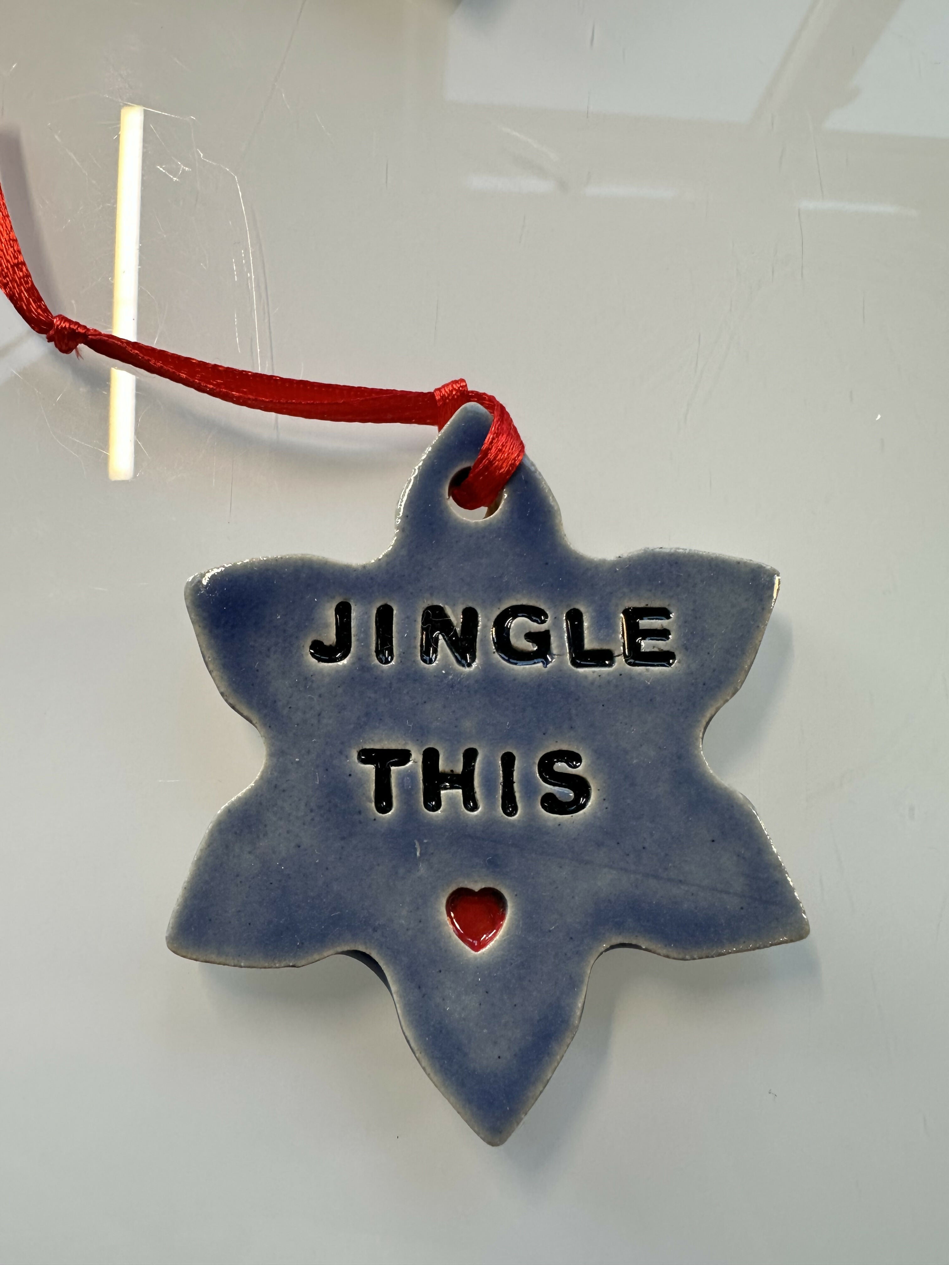 JINGLE THIS BLUE STAR DECORATION